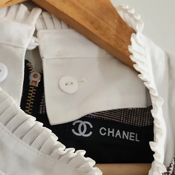 Chanel Tweed Plaid Preppy Dress